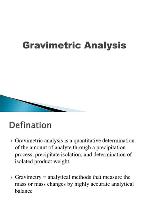 principle of gravimetric analysis pdf